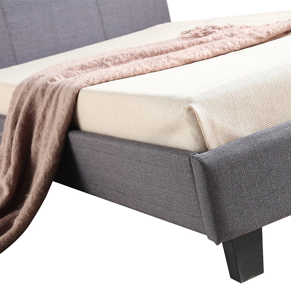 Out of Stock! King Single Bed Frame Linen Fabric Grey
