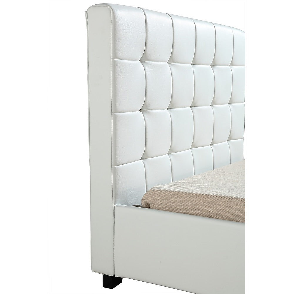 Out of Stock! King Single Deluxe Bed Frame PU Leather White