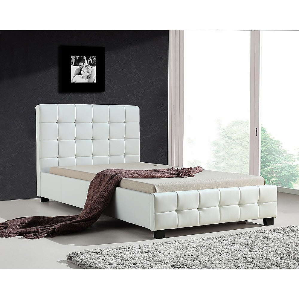 Out of Stock! King Single Deluxe Bed Frame PU Leather White