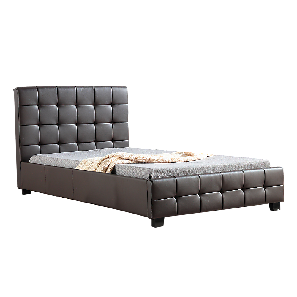 Out of Stock! King Single Deluxe Bed Frame  PU Leather Brown
