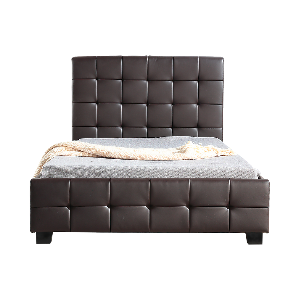 Out of Stock! King Single Deluxe Bed Frame  PU Leather Brown