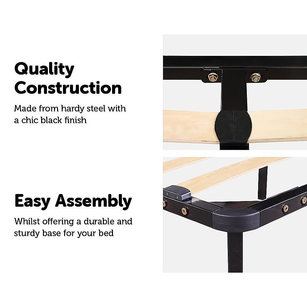 King Single Metal Bed Frame - Black