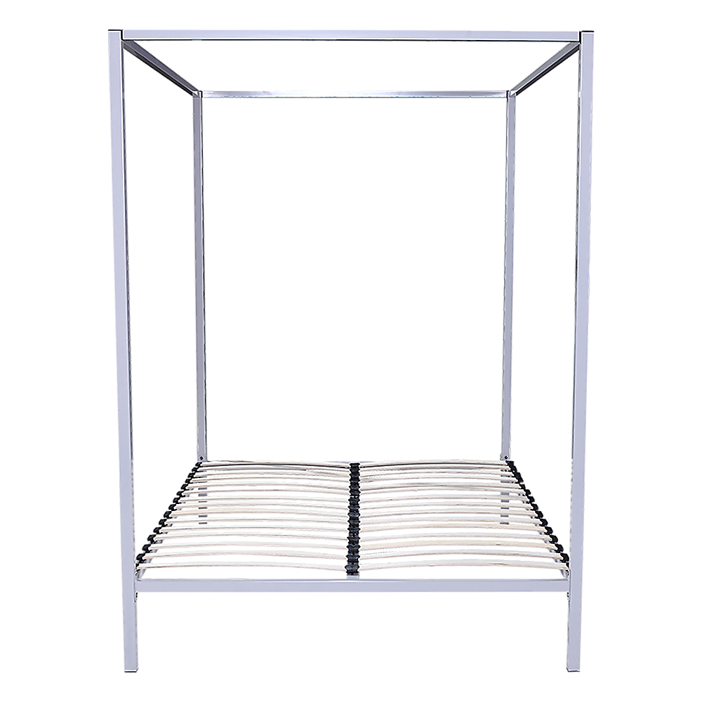 Out of Stock! Queen Size Four Poster Bed Frame - Cream
