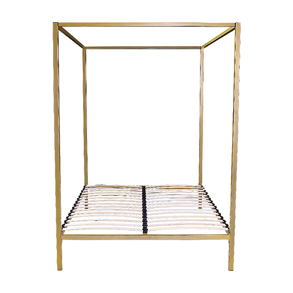 Queen Size Four Poster Bed Frame - Gold