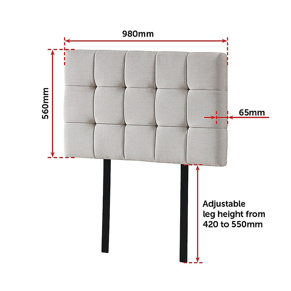 Out of Stock! Single Size Linen Fabric Deluxe Headboard - Beige