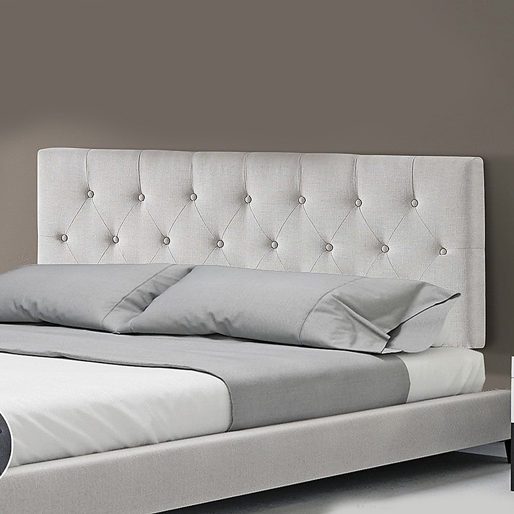 Out of Stock! Double Bed Size Linen Fabric Deluxe Headboard - Beige