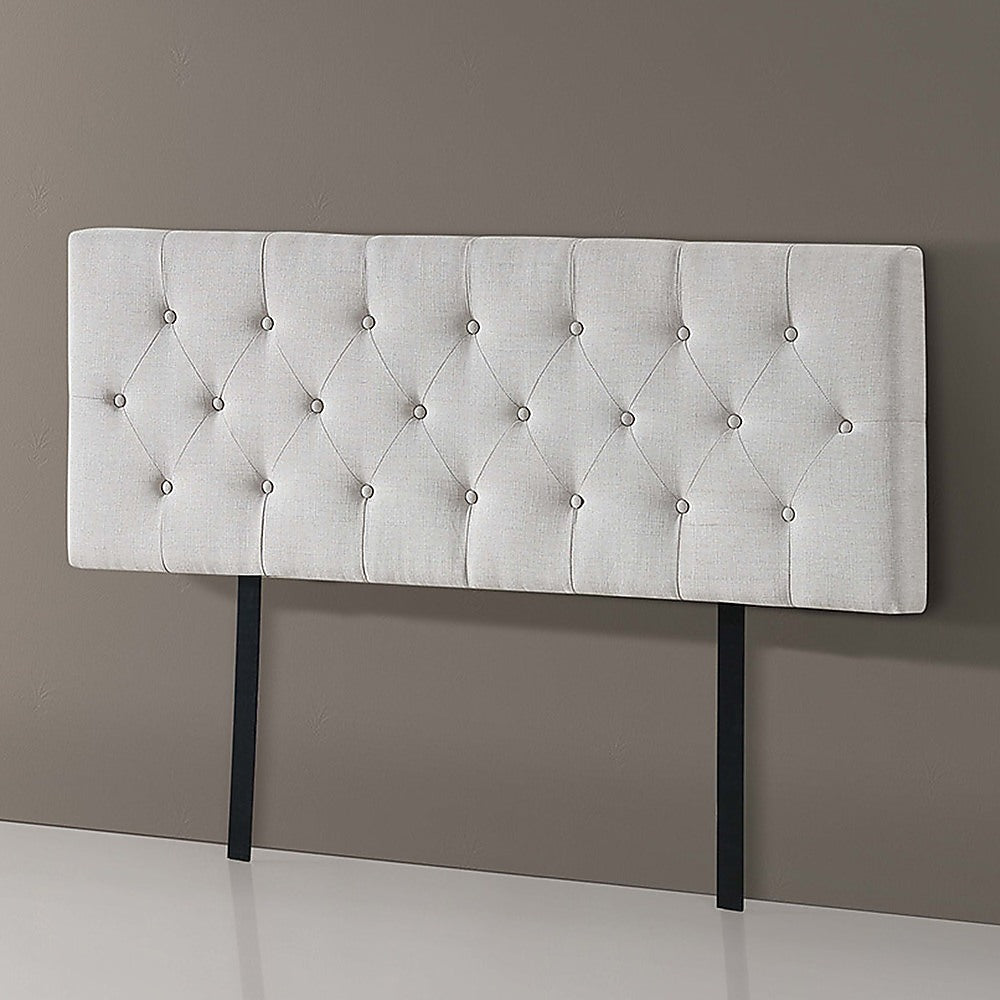 Out of Stock! Double Bed Size Linen Fabric Deluxe Headboard - Beige