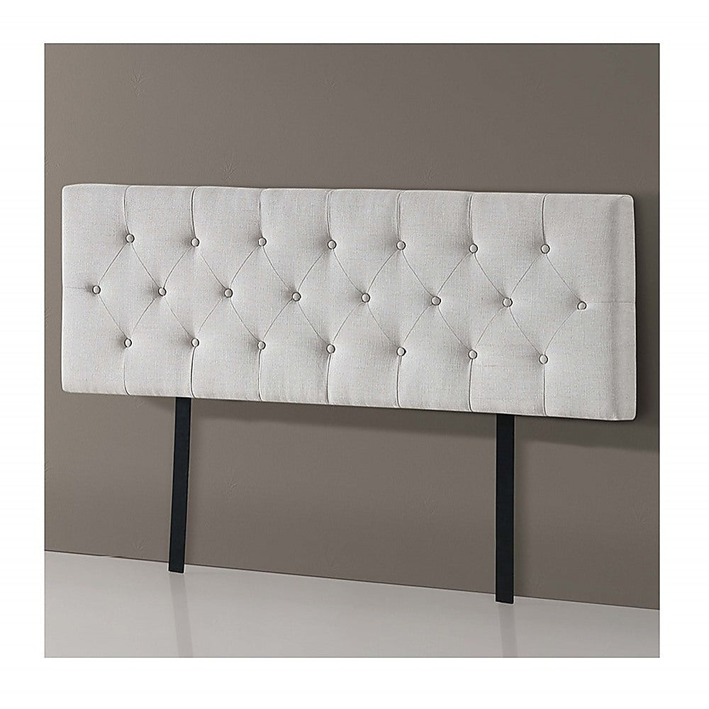 Out of Stock! Linen Fabric Queen Bed Deluxe Headboard Bedhead - Beige