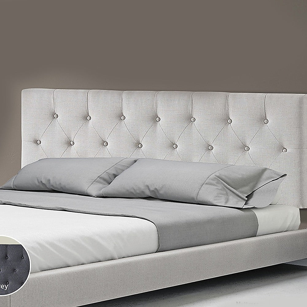 Out of Stock! Linen Fabric Queen Bed Deluxe Headboard Bedhead - Beige