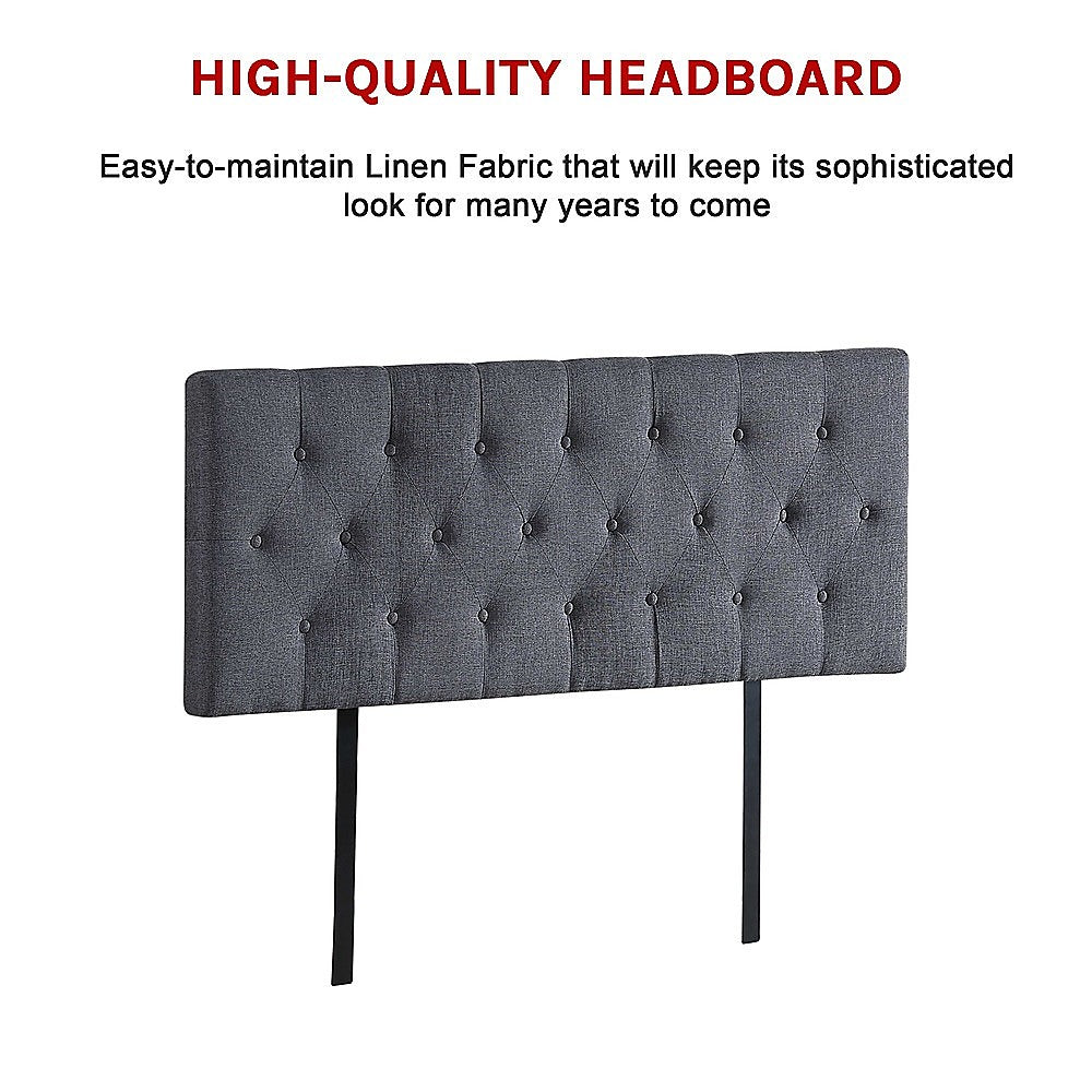 Out of Stock! Double Bed Deluxe Headboard Bedhead - Grey
