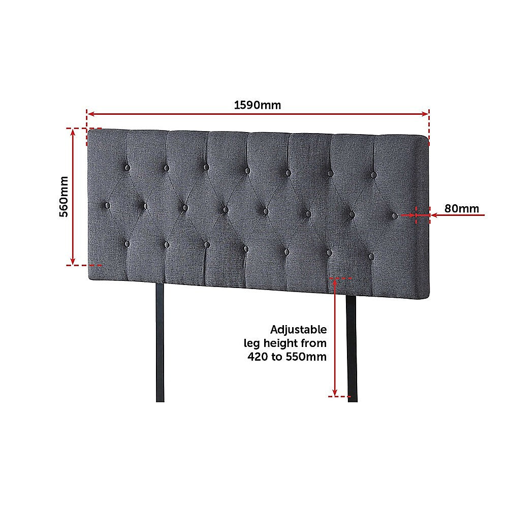 Out of Stock! Queen Bed Deluxe Headboard/Bedhead - Grey