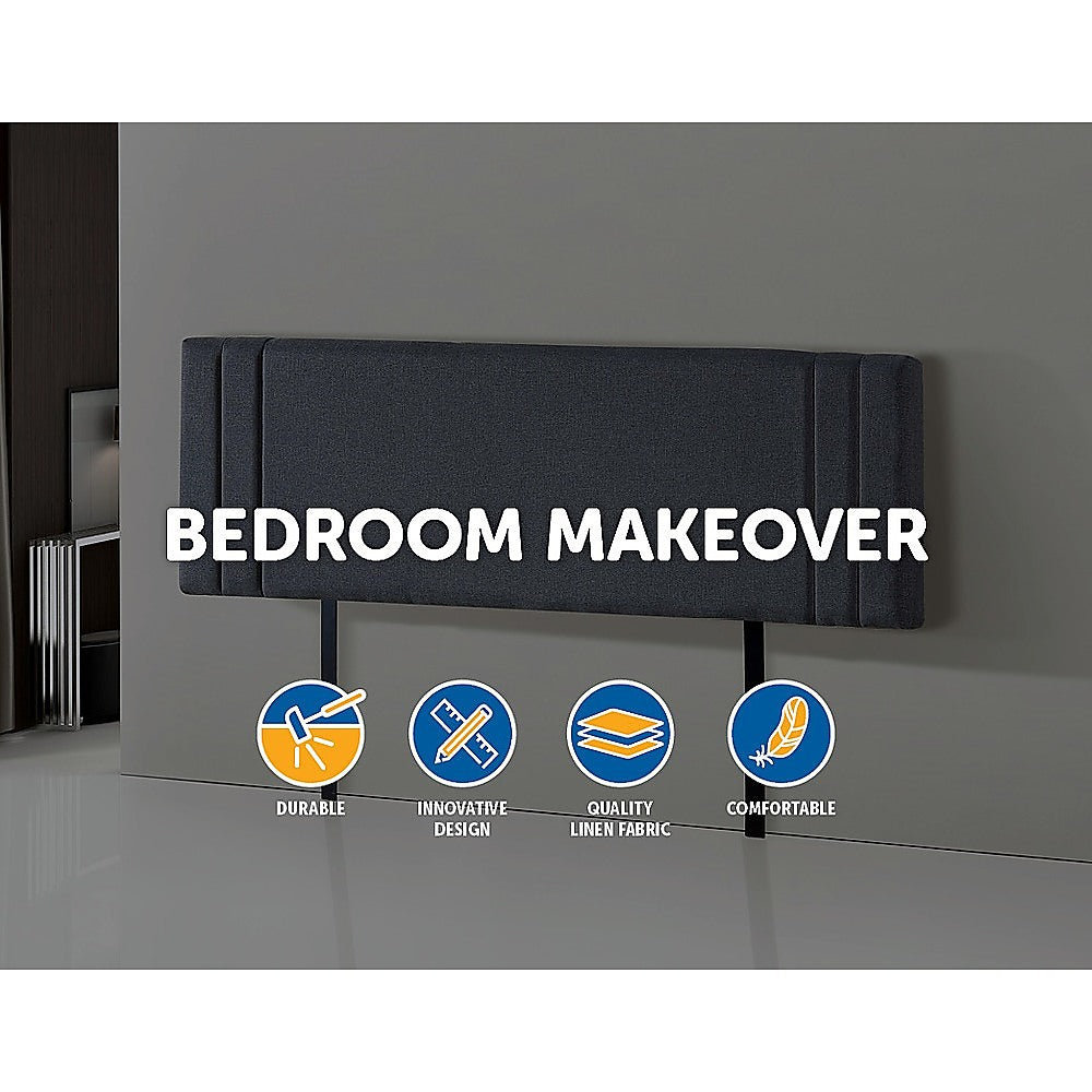 Out of Stock! King Bed Deluxe Headboard Bedhead - Grey