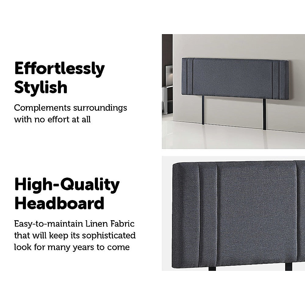 Out of Stock! King Bed Deluxe Headboard Bedhead - Grey