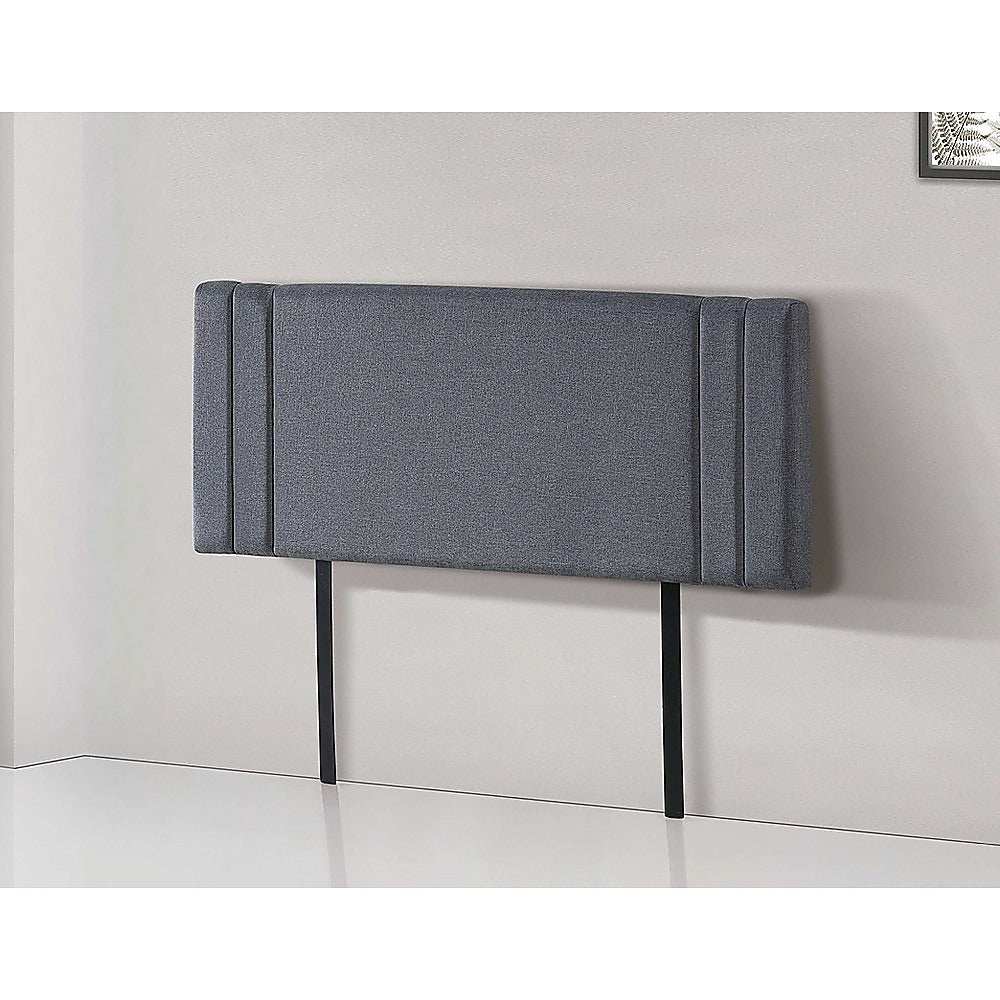 Out of Stock! Double Size Deluxe Headboard/Bedhead in Grey Linen Fabric
