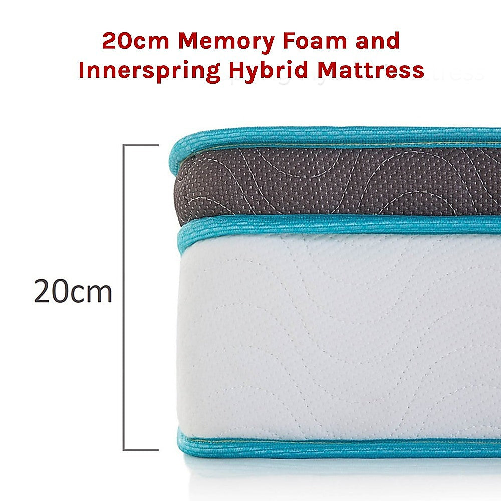 Out of Stock! King Size 20cm Thick Palermo Memory Foam and Innerspring Hybrid Mattress