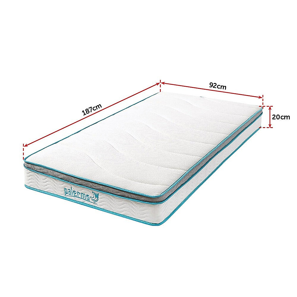 Out of Stock! Single Size 20cm Thick Palermo Memory Foam and Innerspring Hybrid Mattress