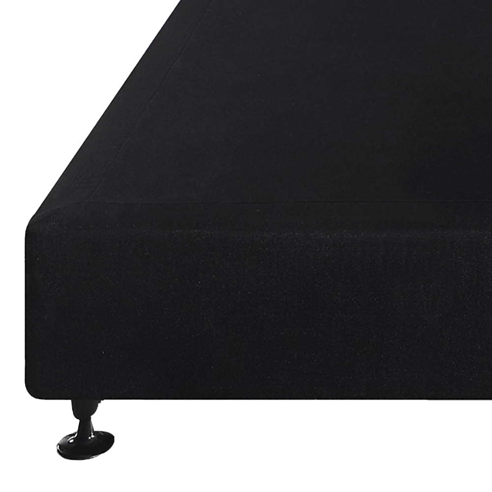 King Single Bed Base Linen Fabric Midnight Black