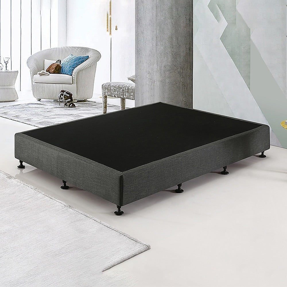 Out of Stock! King Single Ensemble Bed Base Platinum Graphite Linen Fabric