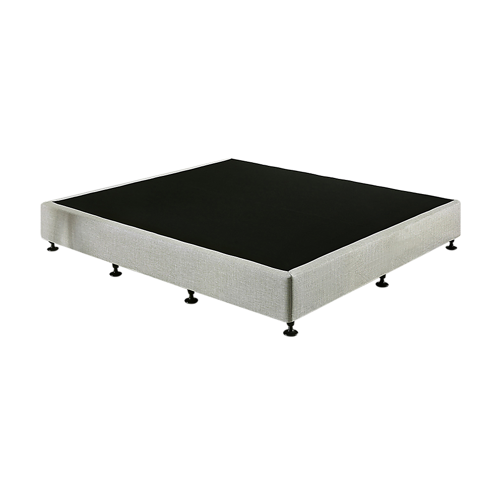 Out of Stock! King Single Ensemble Bed Base Platinum Light Grey Linen Fabric