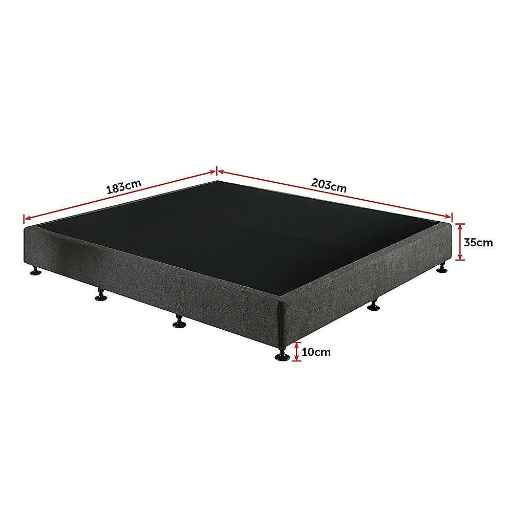 Out of Stock! King Size Bed Base Ensemble Platinum Graphite Linen Fabric