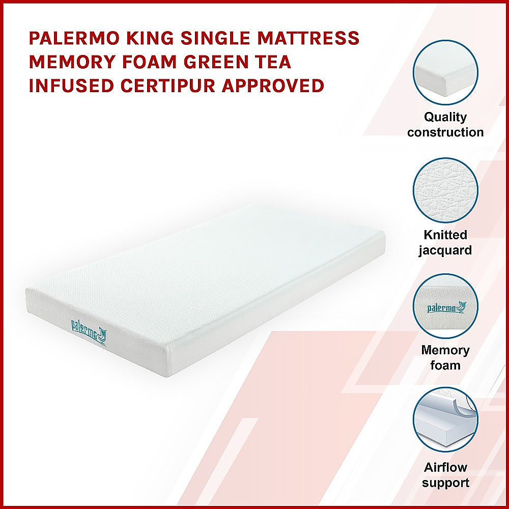 Out of stock! King Single Size Palermo Memory Foam Green Tea Infused CertiPUR Approved Mattress