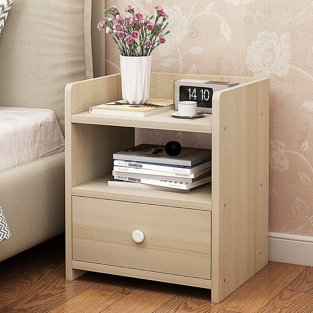 Back In Stock! Bedside Tables With Drawers and Storage Void - Wood Finish