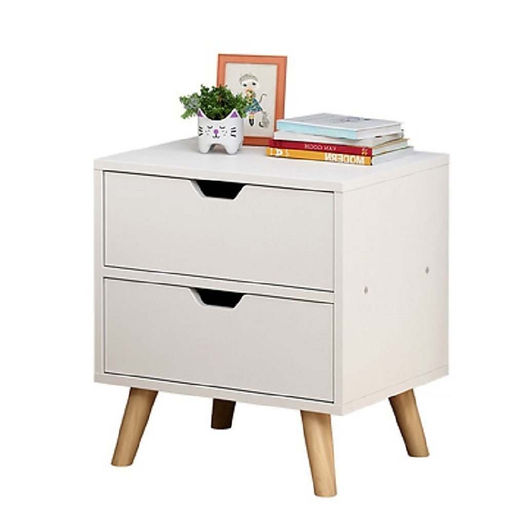 Bedside Table White Wood