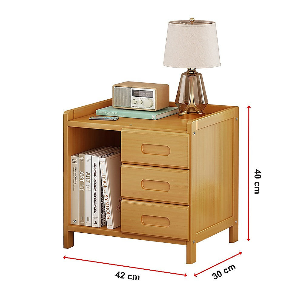 Bamboo Bedside Table with extra Storage