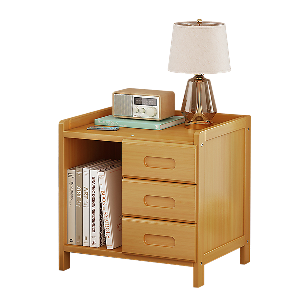 Bamboo Bedside Table with extra Storage