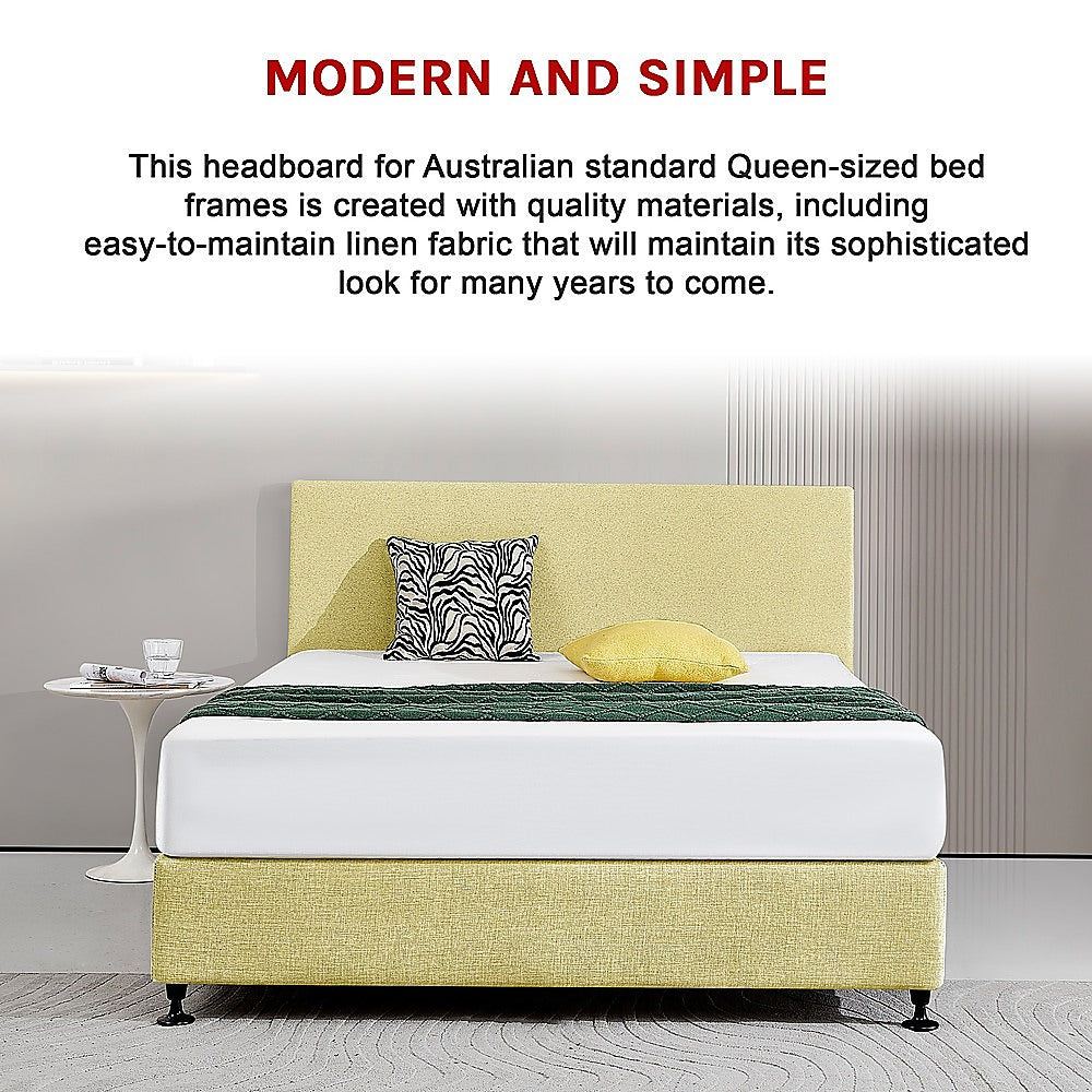Out of stock! Queen Bed Deluxe Headboard/Bedhead - Sulfur Yellow