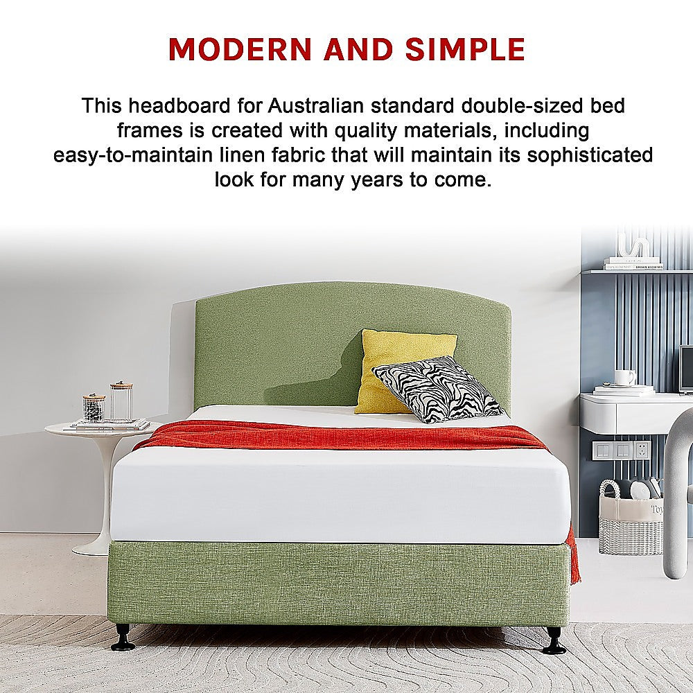 Out of Stock, Sorry! Double Size Curved Headboard/Bedhead - Olive Green