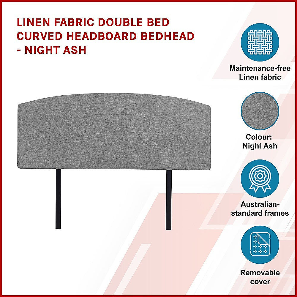 Out of Stock, Sorry! Double Size Headboard Bedhead - Night Ash