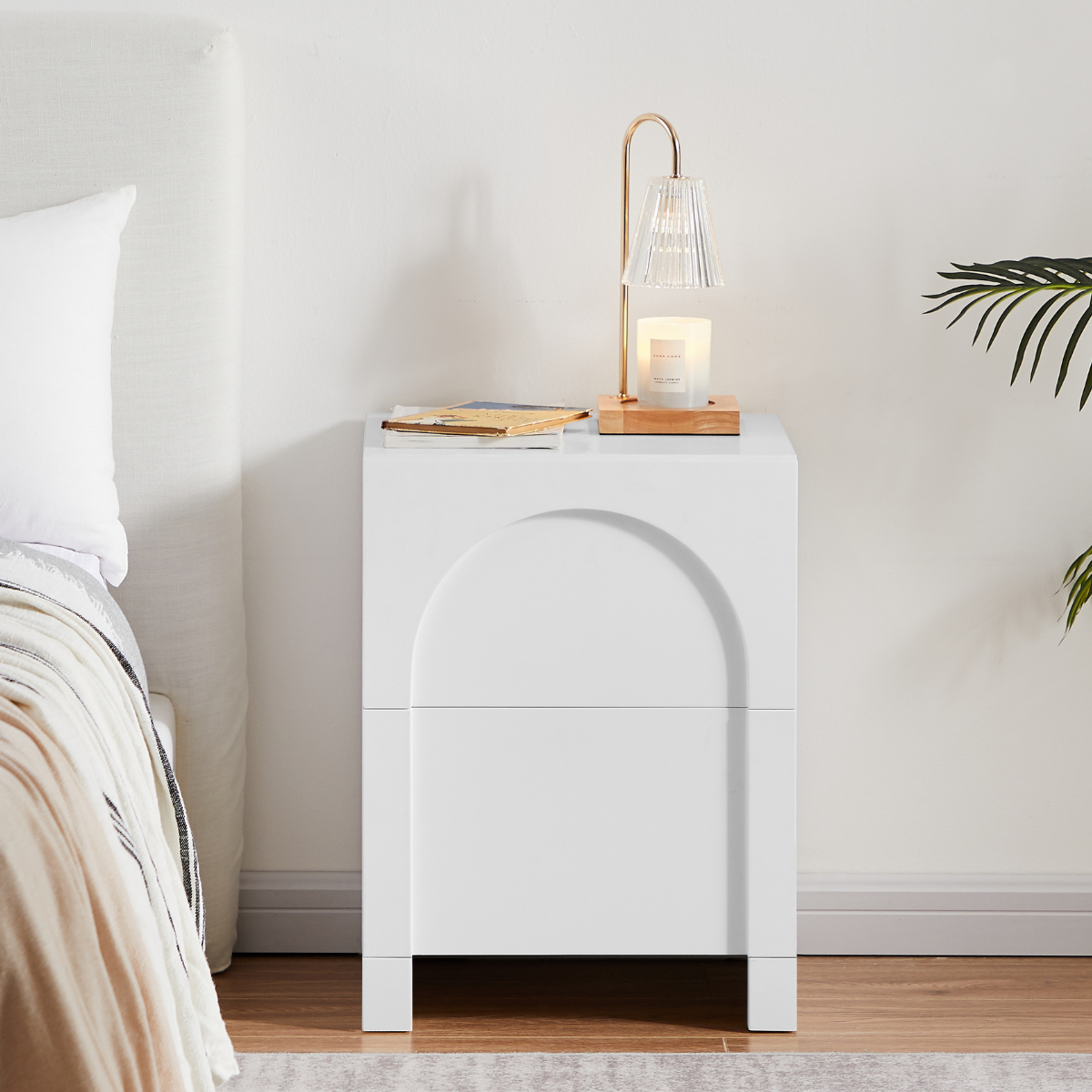 Out of Stock! Bedside Table - Dome White