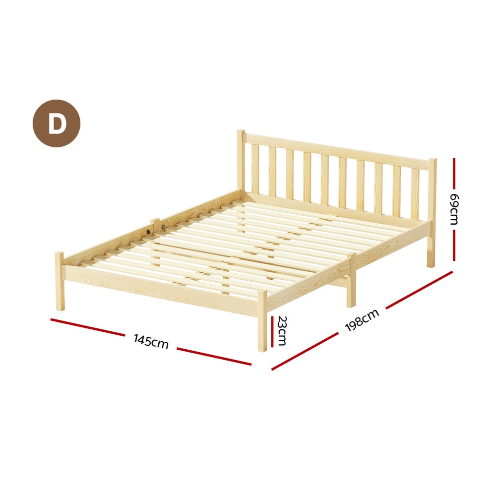 Double Size Bed Frame Wooden Bed Base