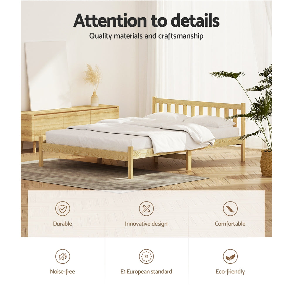 Double Size Bed Frame Wooden Bed Base
