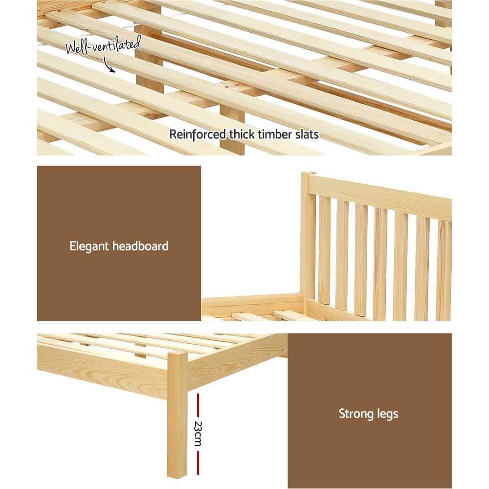 Double Size Bed Frame Wooden Bed Base