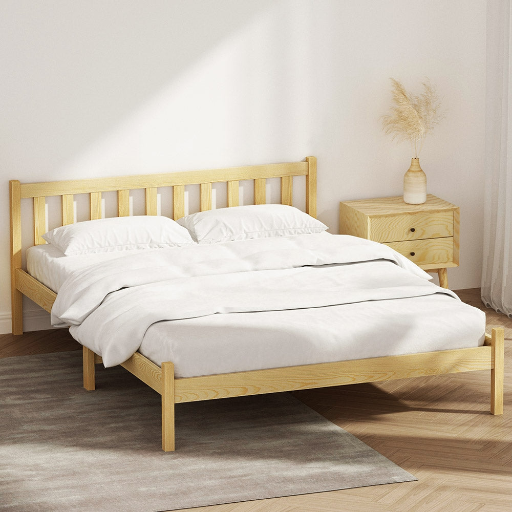 Double Size Bed Frame Wooden Bed Base