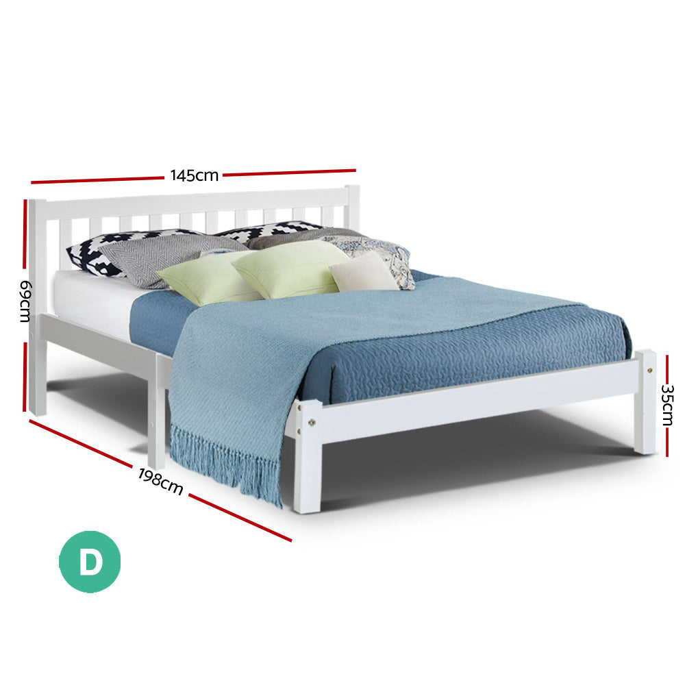 Double Size Bed Frame - White