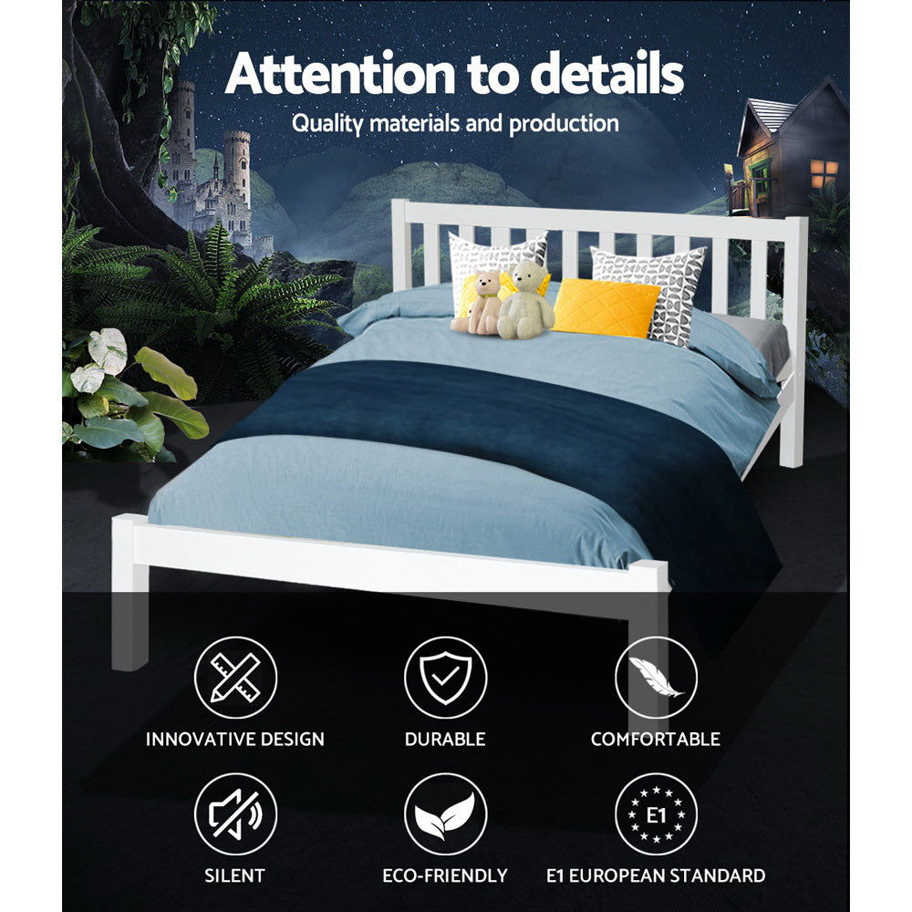 Double Size Bed Frame - White