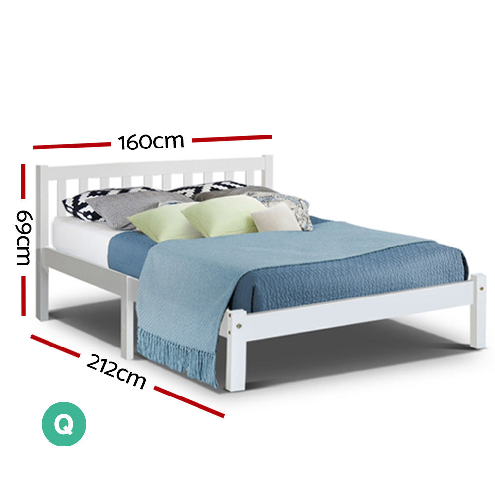Queen Size Wooden Bed Frame Pine
