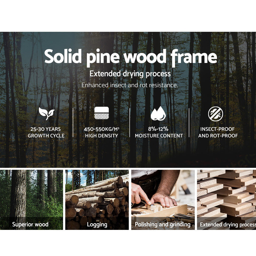 Queen White Wood Bed Frame