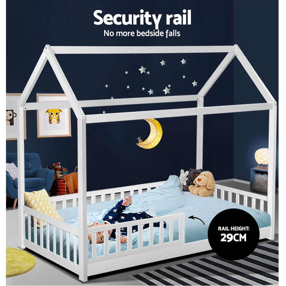 Single Size Bed Frame House Design - White