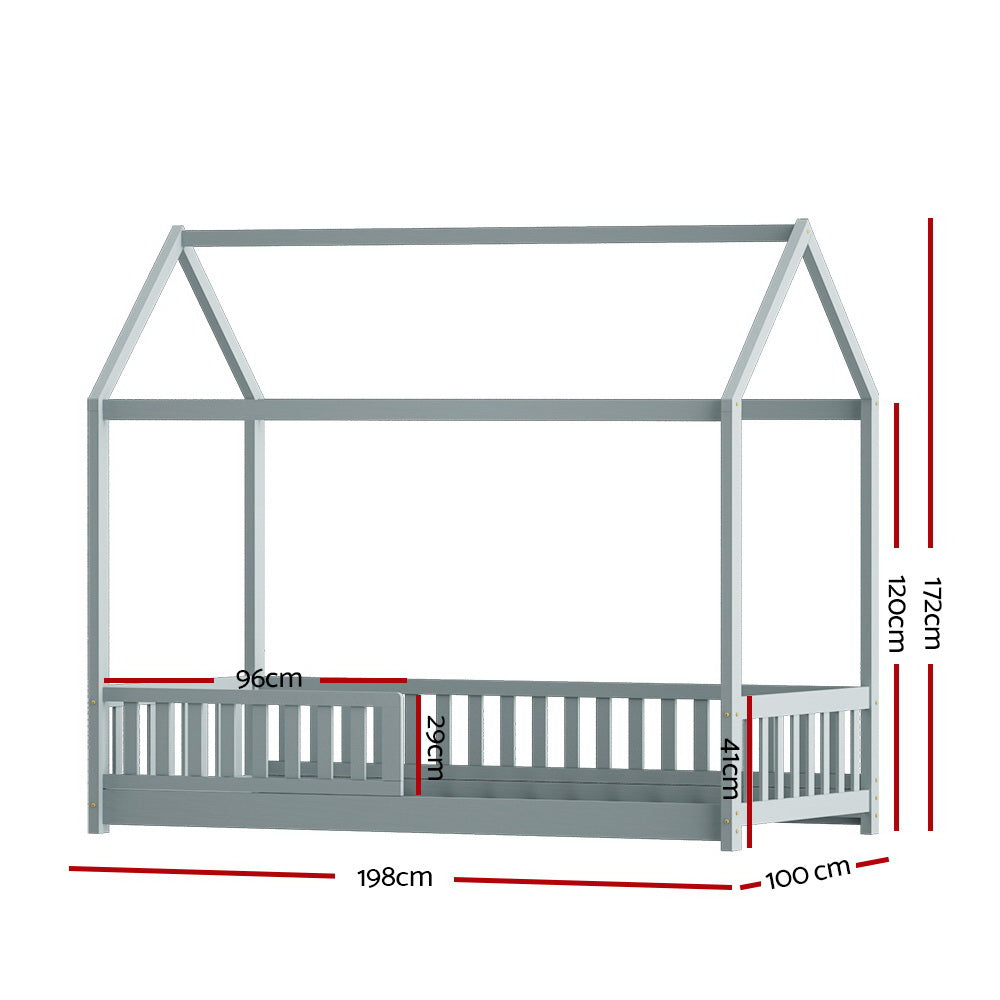 Single Size Bed Frame House Design - Grey