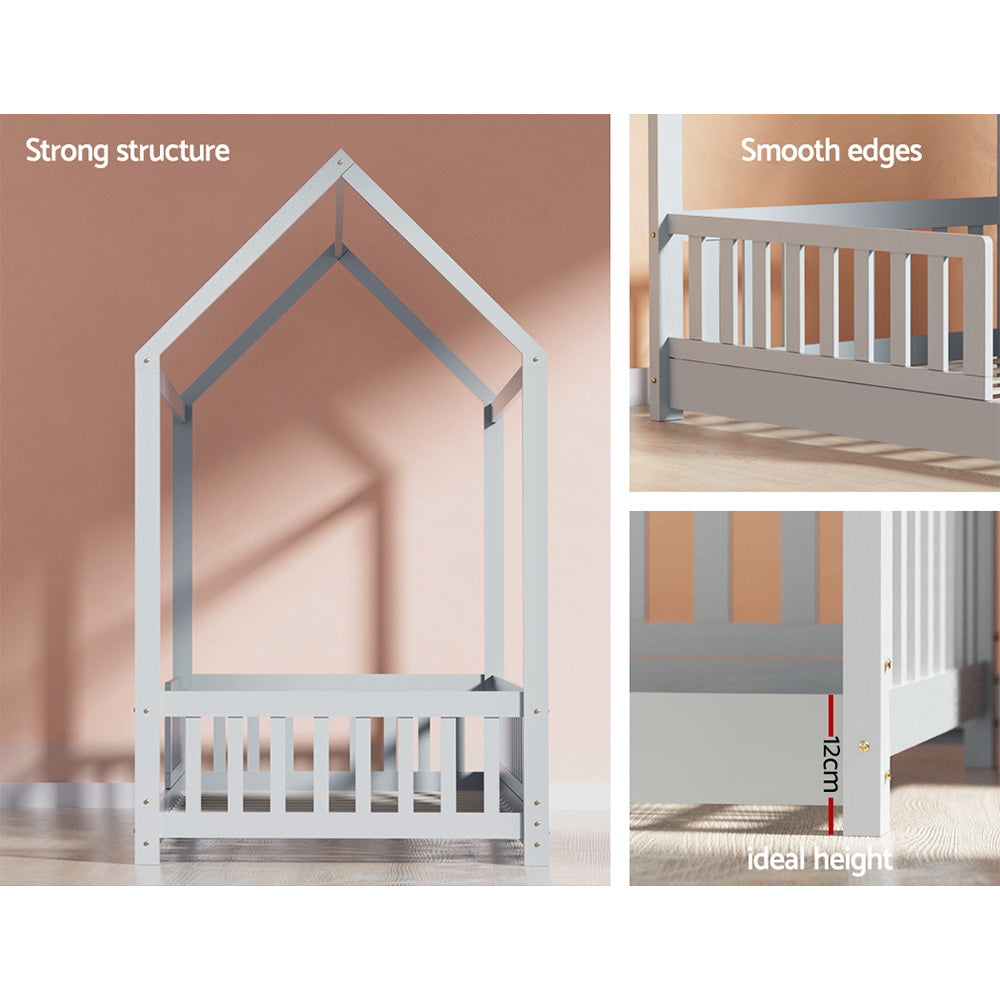 Single Size Bed Frame House Design - Grey