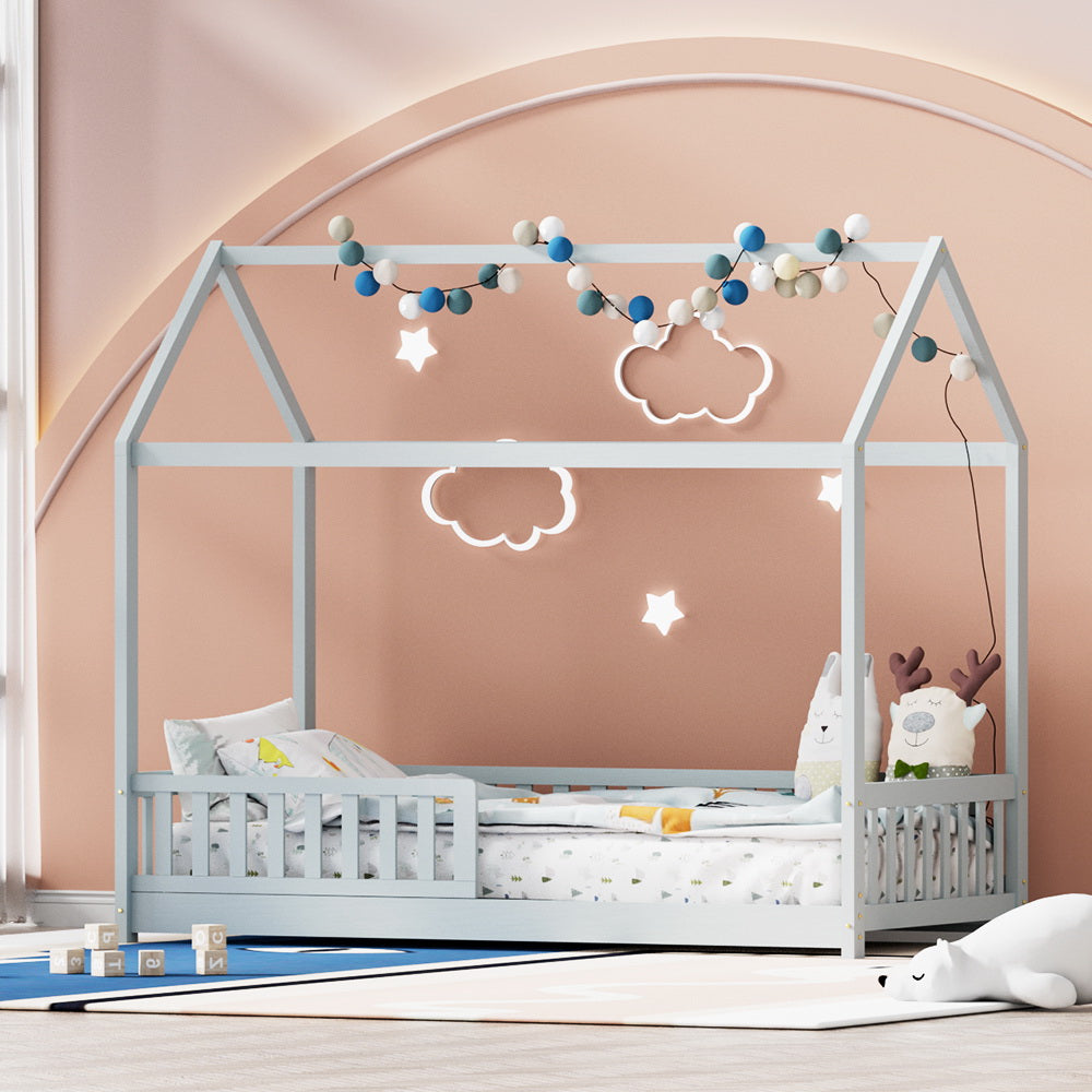 Single Size Bed Frame House Design - Grey